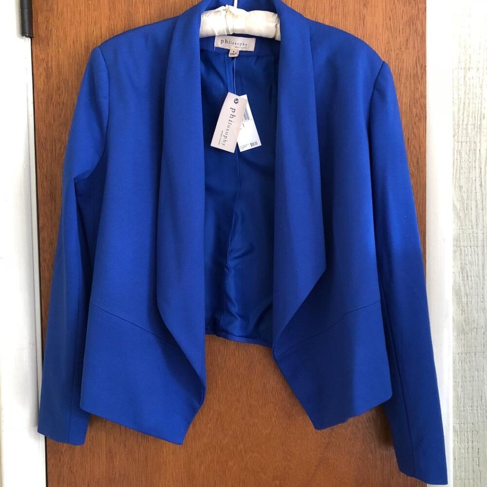 NWT, Philosophy Republic Clothing, Women's Blazer, Size: 8, Color: Blue